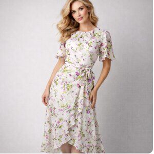 Jessica Howard Size 14 Faux Wrap Dress Floral